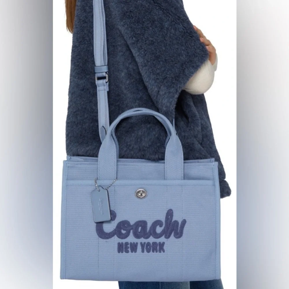 COACH Canvas Cargo Tote Bag w/ Detachable Crossbody/Shoulder Strap, EUC